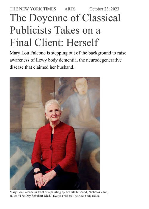 Mary Lou Falcone Interview in New York Tiimes